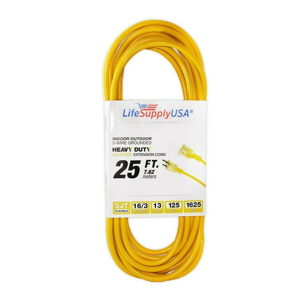 6 Feet 10 Pack 16/3 6ft 300V SJTW Extension Cord LIGHTED END Indoor/Outdoor 